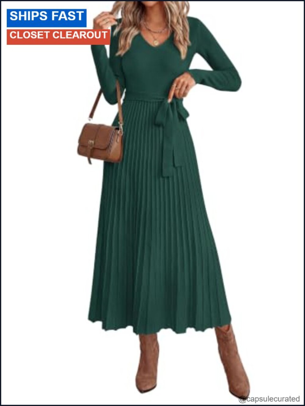 PRETTYGARDEN Womens Fall Maxi Long Sleeve Sweater Dress